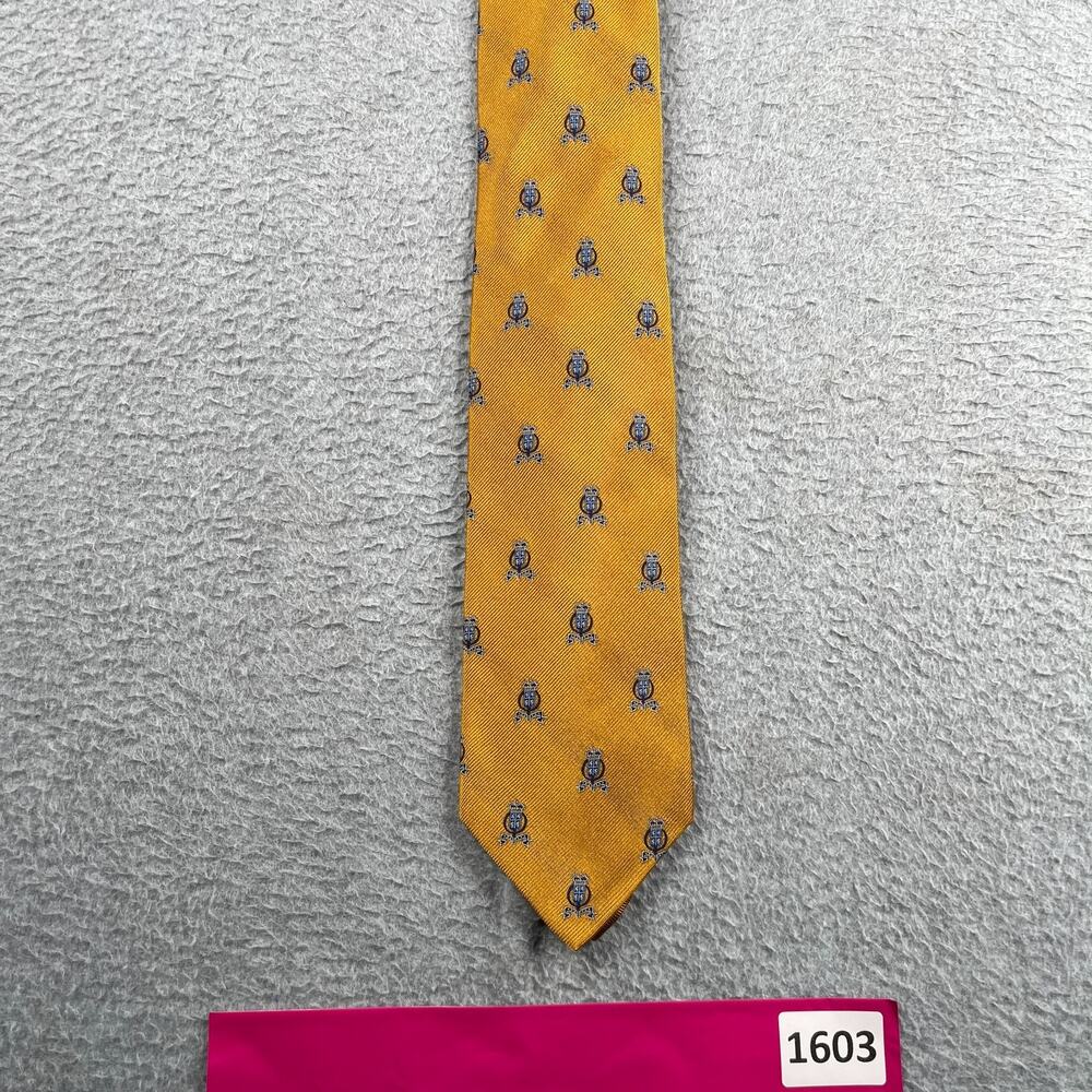 Robert Talbott Silk Necktie Gold Crest Made IN USA